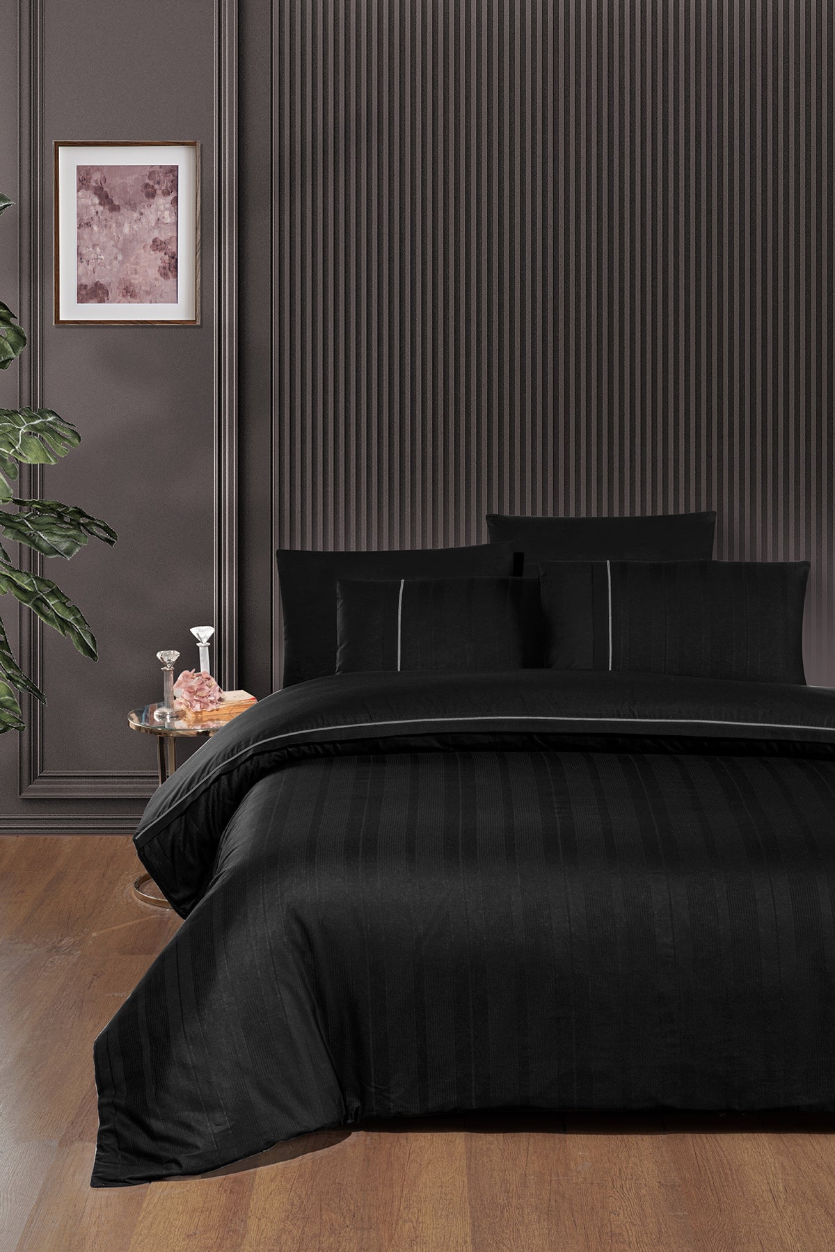 Fredan %100 Pamuk 150 TC (60 Tel) Deluxe Ranforce Nevresim Takımı Siyah