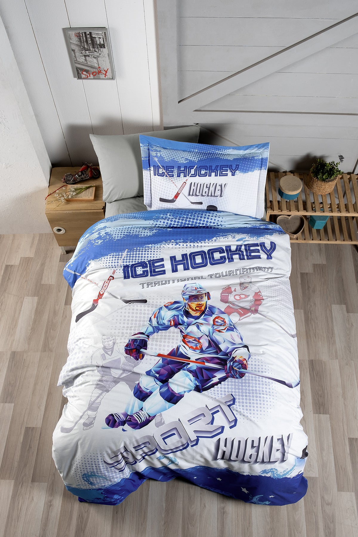 Hockey %100 Pamuk 150 TC (60 Tel) Ranforce Nevresim Takımı Gri