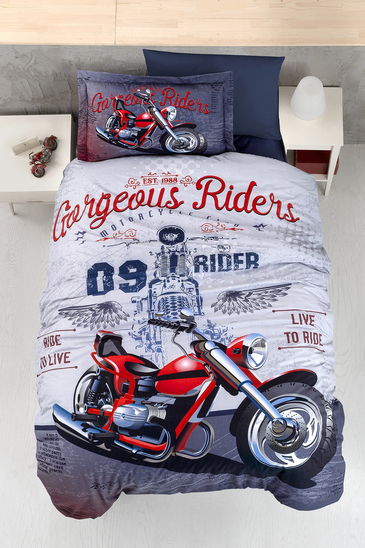 Rider %100 Pamuk 150 TC (60 Tel) Ranforce Nevresim Takımı Mavi