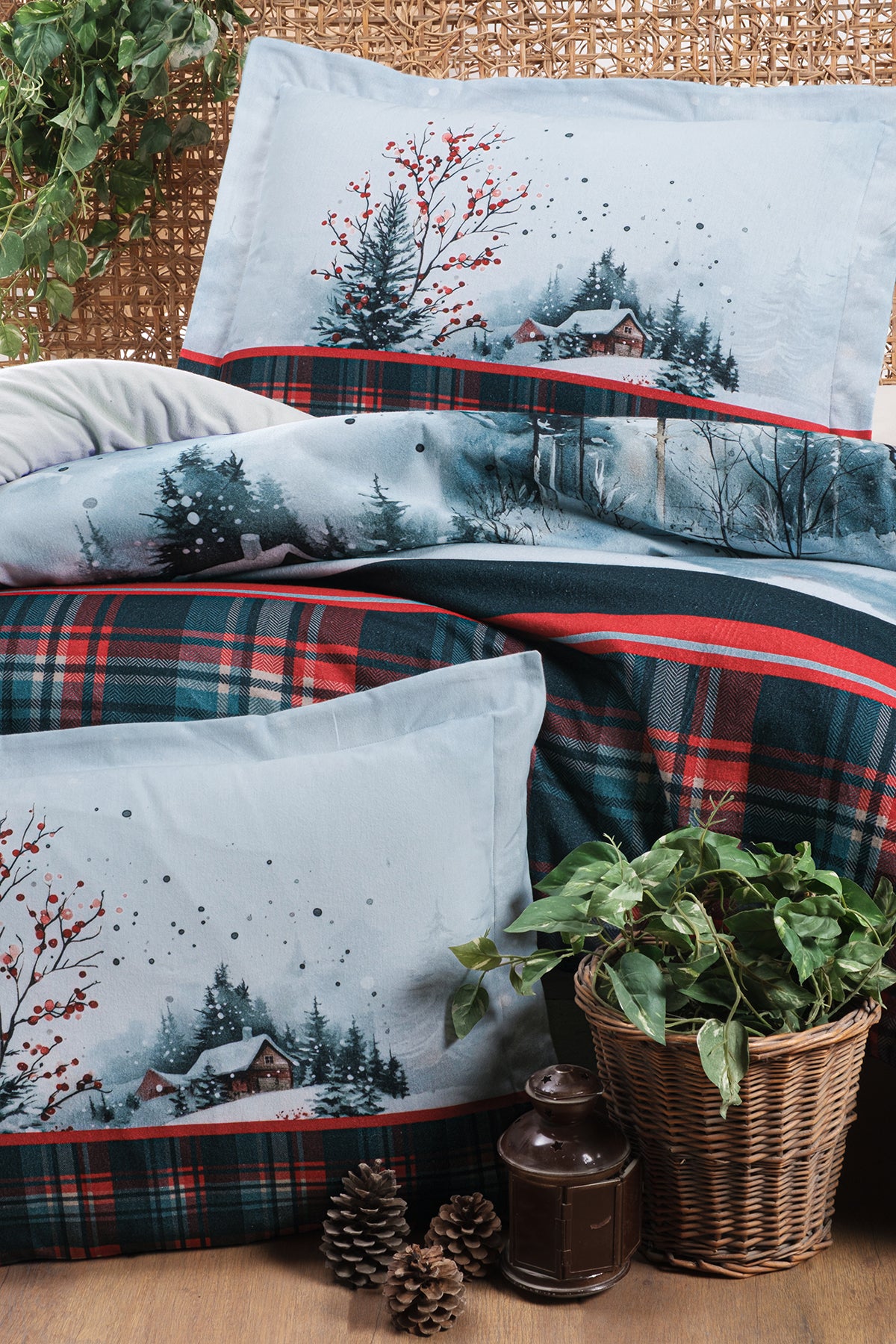 Arlo %100 Pamuk Superior Flanel Nevresim Takımı Lacivert-2