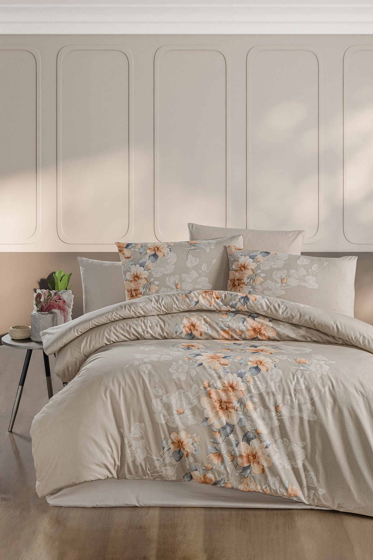 Annabel %100 Pamuk 150 TC (60 Tel) Ranforce Nevresim Takımı Sütlü Kahve