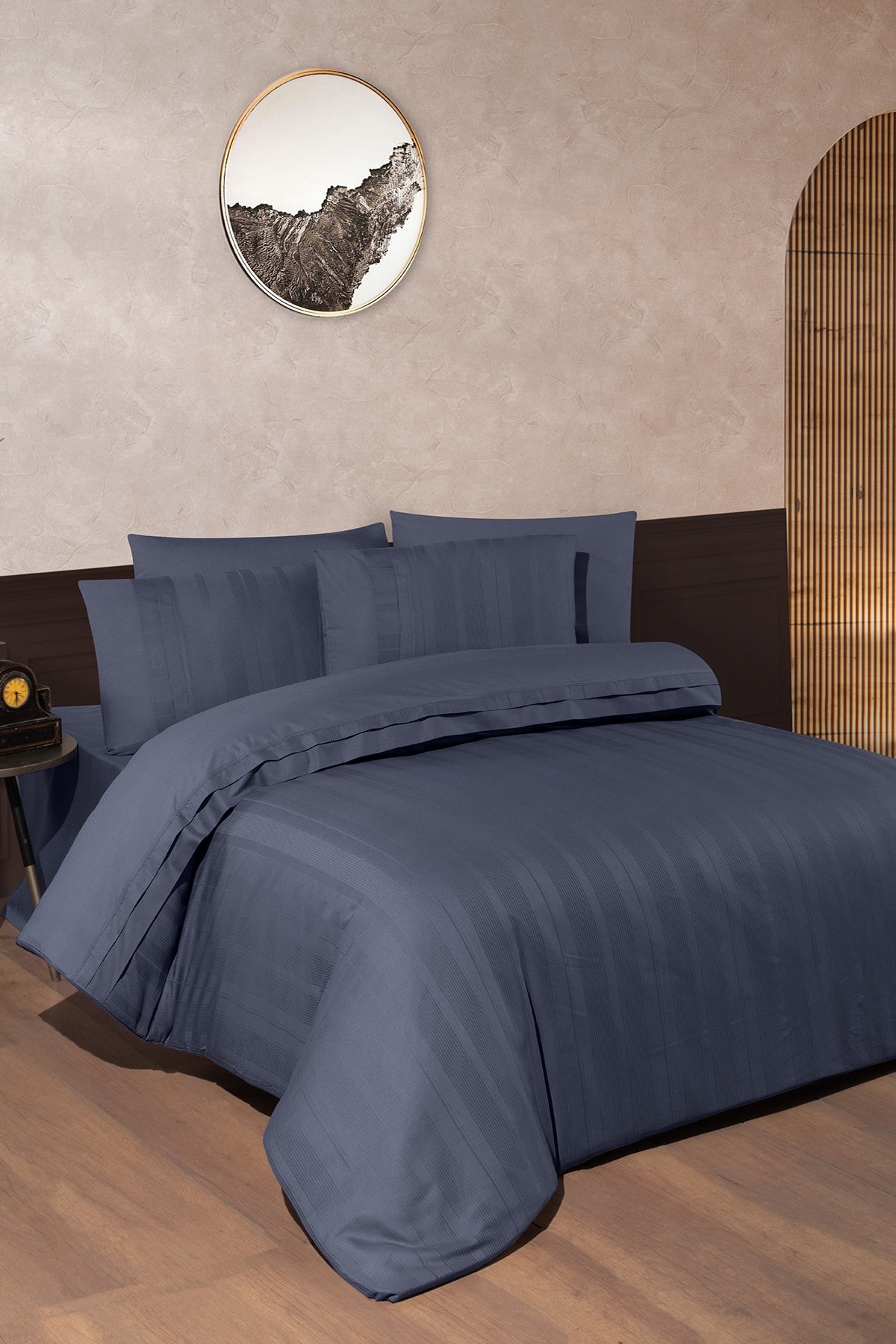 Glosland %100 Pamuk 150 TC (60 Tel) Deluxe Ranforce Nevresim Takımı Lacivert