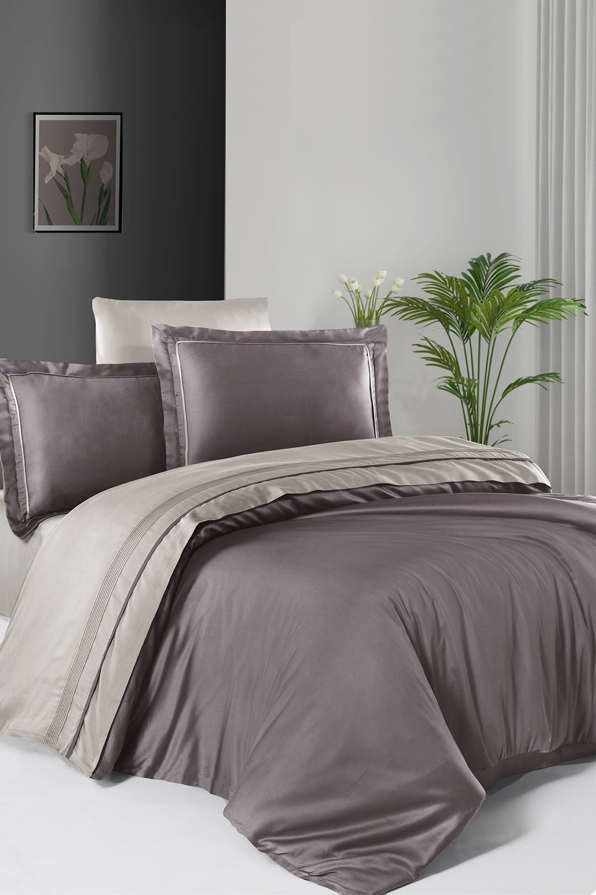 Serenity %100 Pamuk 200 TC (80 Tel) Deluxe Saten Nevresim Takımı Leylak