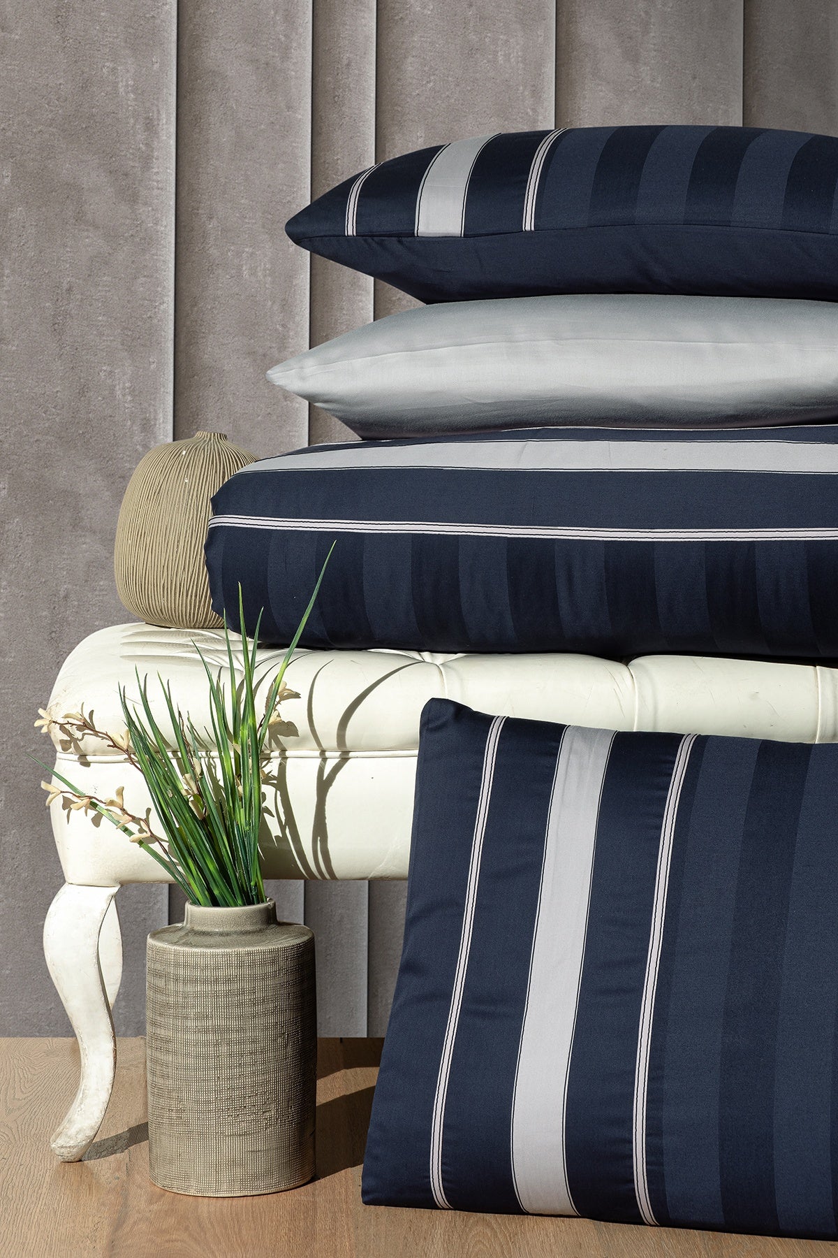 Artwel %100 Pamuk 200 TC (80 Tel) Deluxe Saten Nevresim Takımı Lacivert-2