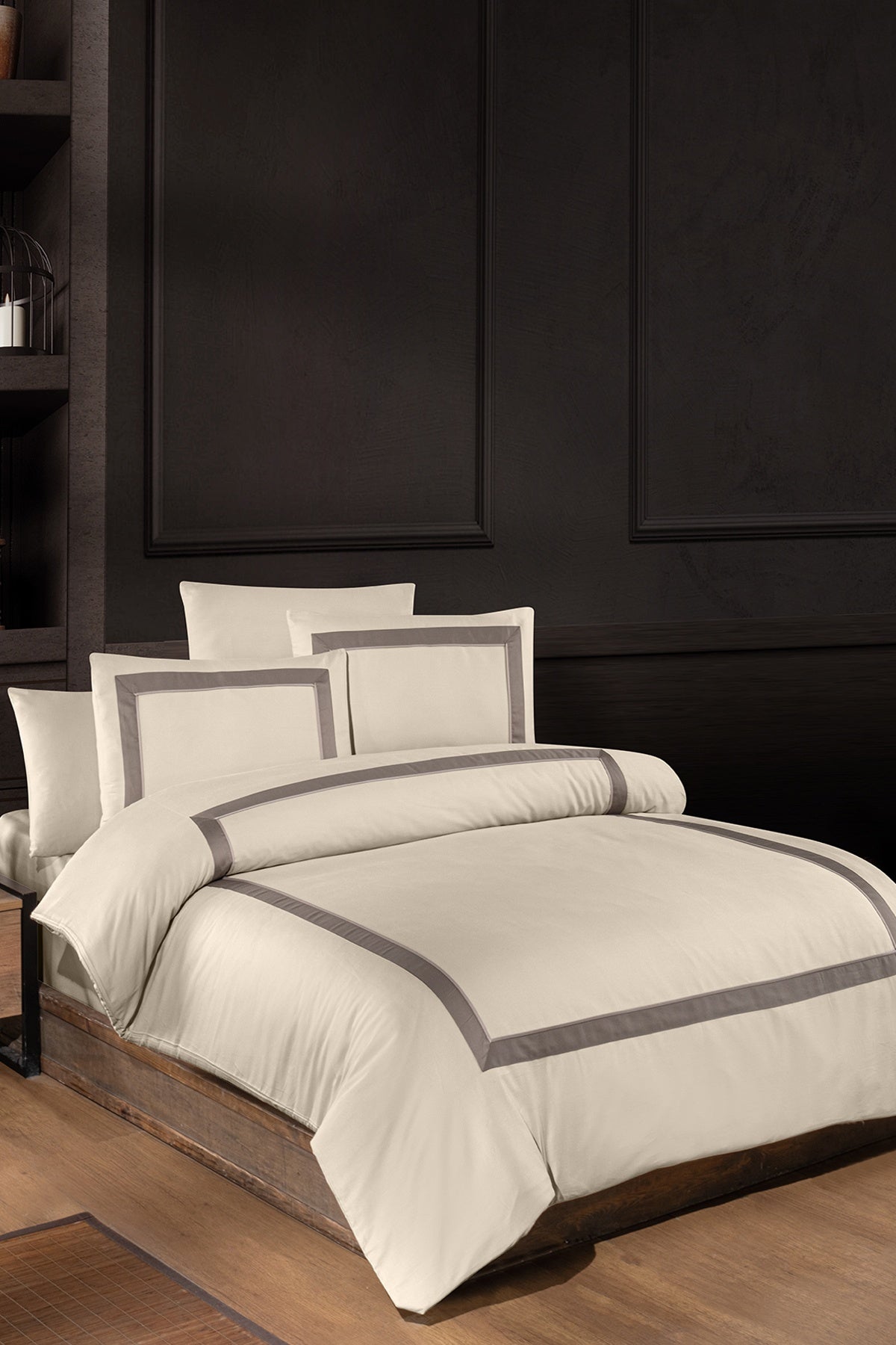 Belezza %100 Pamuk Deluxe Saten 200 TC (80 Tel) Nevresim Takımı Sütlü Kahve