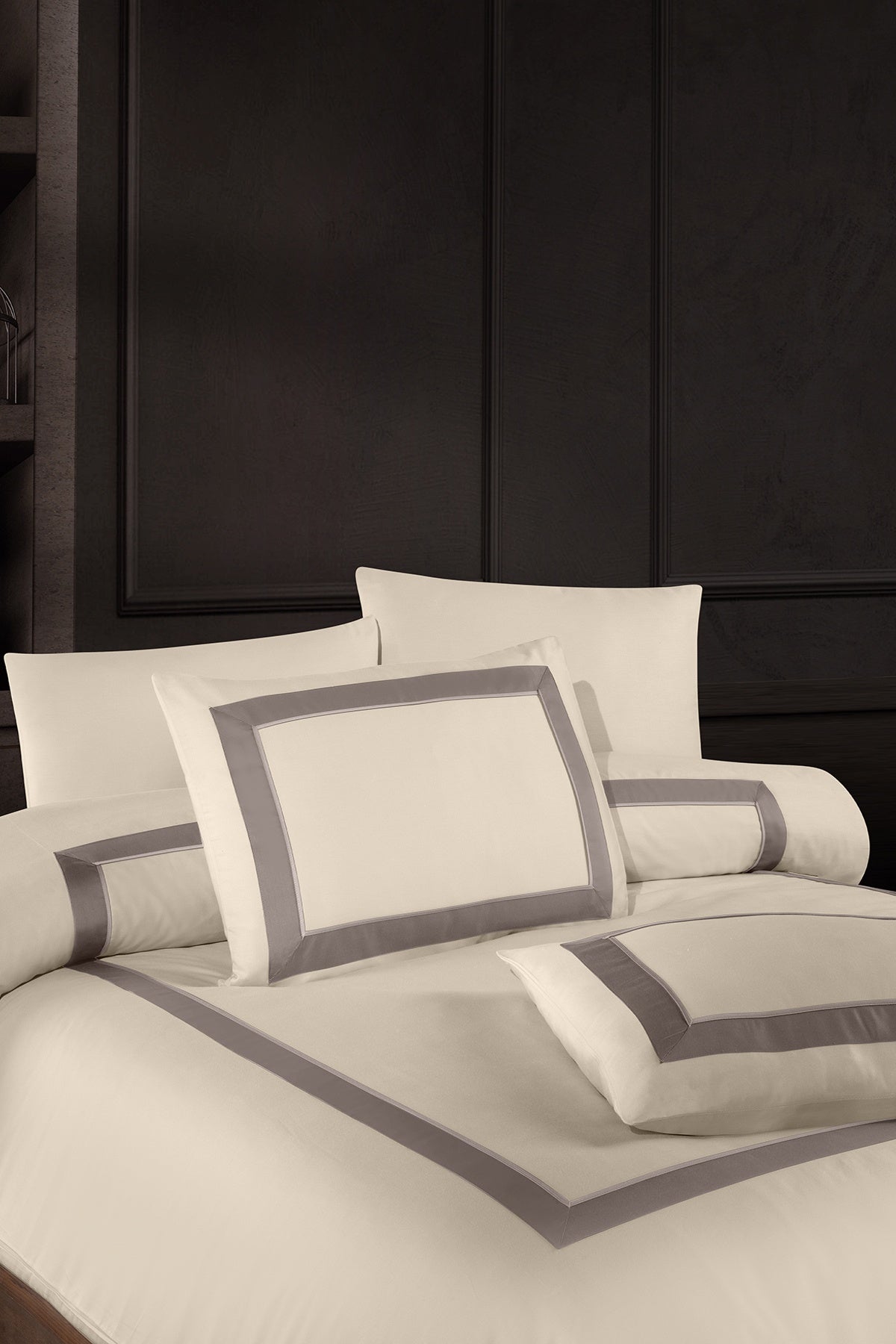 Belezza %100 Pamuk Deluxe Saten 200 TC (80 Tel) Nevresim Takımı Sütlü Kahve-2