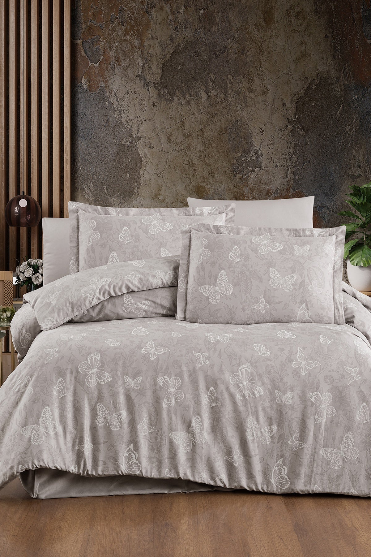 Karlis %100 Pamuk Saten 200 TC (80 Tel) Nevresim Takımı Bej