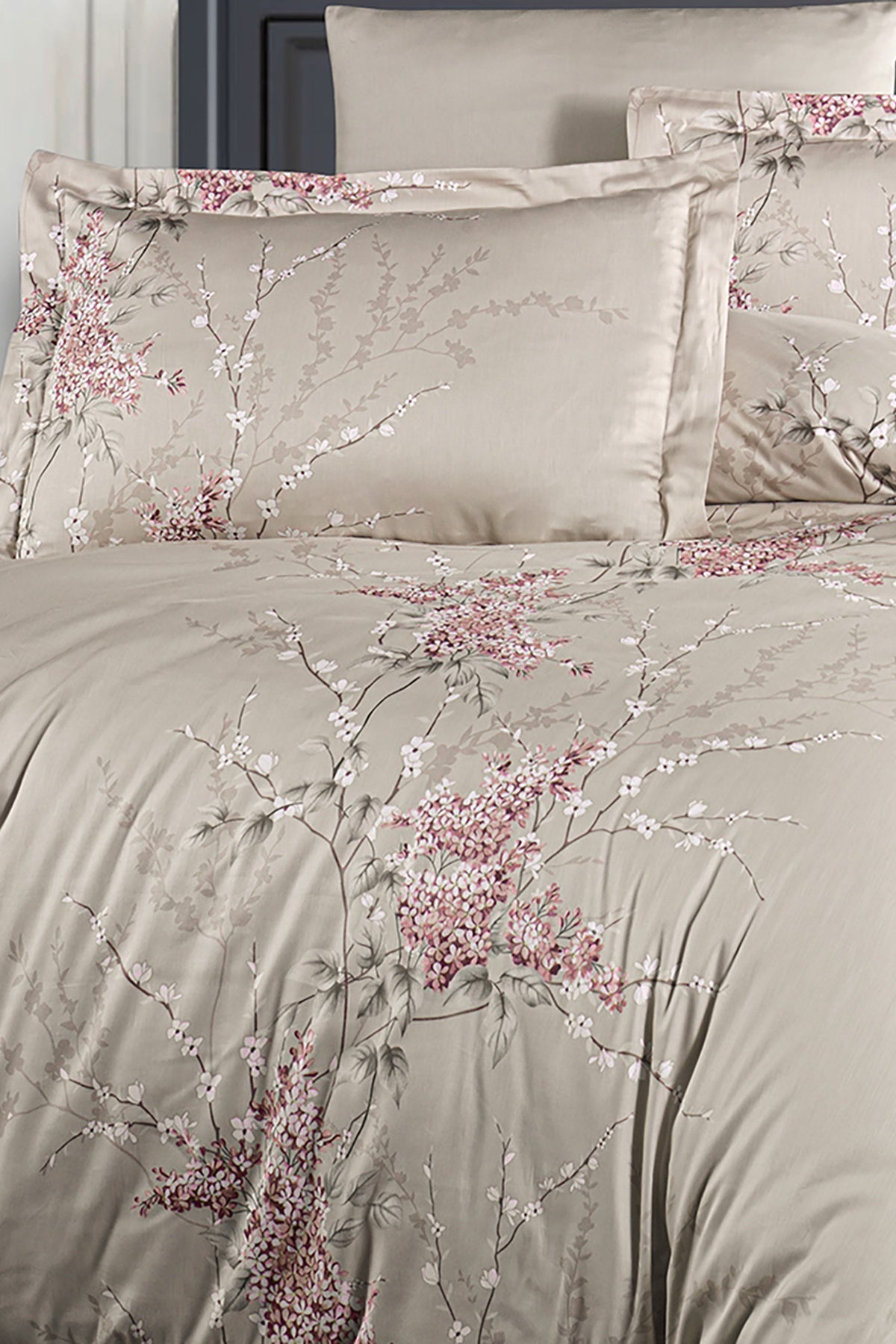 Wisteria %100 Pamuk Saten 200 TC (80 Tel) Nevresim Takımı Pudra-2